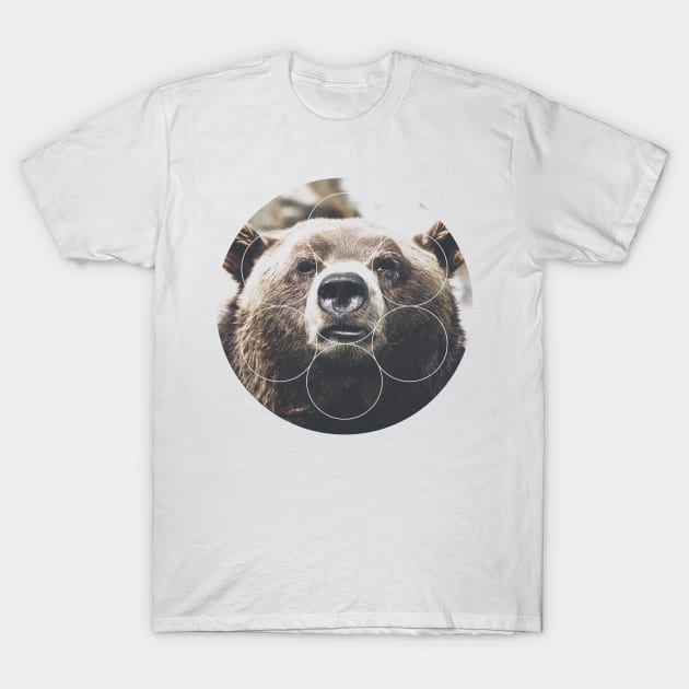 Big Bear Buddy Geometric Photography T-Shirt by deificusArt